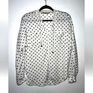 Abercrombie & Fitch White Dress Shirt Womens XS Flowy Beach Boho Design